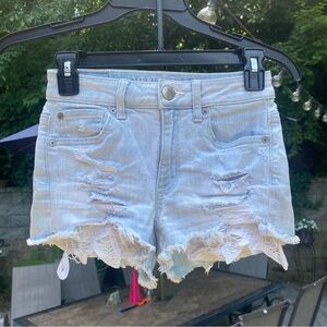 American Eagle Super Stretch Low Waisted Lace Pockets Jean Shorts
